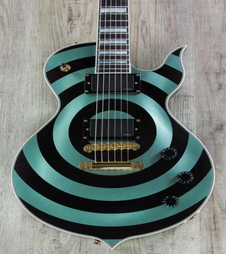 Wylde Audio Odin Grail Gangrene Metallic Green W Black Bullseye Electric Guitar Ebony Fingerboard MOP Large Block Inlay Little 8487670
Wylde Audio Odin Grail Gangrene Metallic Green W Black Bullseye Electric Guitar Ebony Fingerboard MOP Large Block Inlay Little 8487670