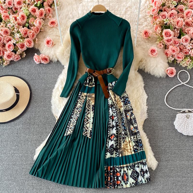 Casual Dresses French Stye Retro Knit Woman Dress Autumn Winter Vestido Pleated Vintage Birthday For Women, Black
Casual Dresses French Stye Retro Knit Woman Dress Autumn Winter Vestido Pleated Vintage Birthday For Women, Black
