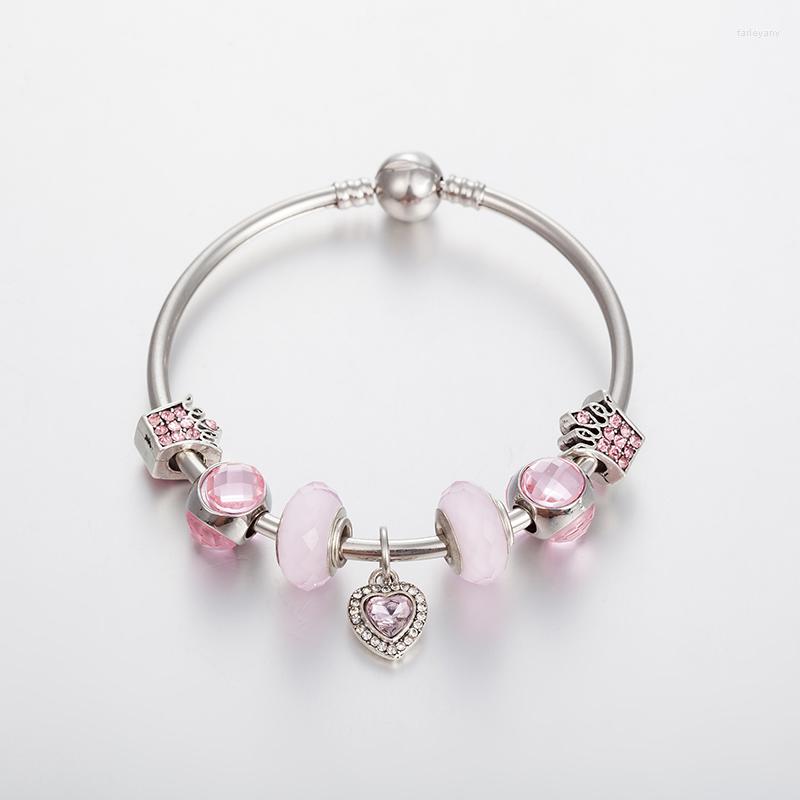 Bangle Sweet & Lovely Crown Charm Bracelet For Women Girl DIY Silver Color Pink Crystal Beads Bracelets Bangles Jewelry Gift Bijoux
Bangle Sweet & Lovely Crown Charm Bracelet For Women Girl DIY Silver Color Pink Crystal Beads Bracelets Bangles Jewelry Gift Bijoux