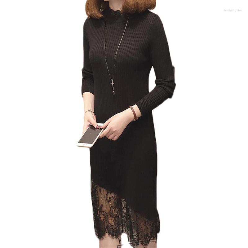 Casual Dresses Autumn Winter Large Size Women Knitted Dress Vintage Lace Female Bottoming Hollow Out Patchwork Trendy Lady Long, Black
Casual Dresses Autumn Winter Large Size Women Knitted Dress Vintage Lace Female Bottoming Hollow Out Patchwork Trendy Lady Long, Black
