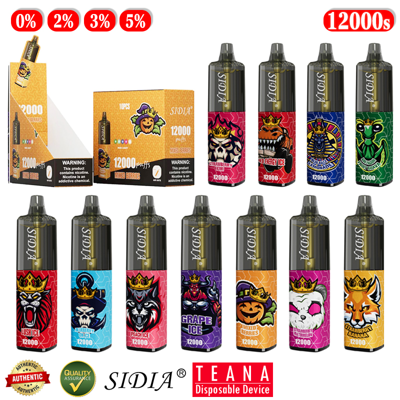 Original SIDIA 12000 Puffs E Cigarette Kit Mesh Coil Disposable Vape Pen 650 mAh Rechargeable Battery Airflow Adjustable 20ml Prefilled Pod Carts 12K Vapes Vapor, Remark colors
Original SIDIA 12000 Puffs E Cigarette Kit Mesh Coil Disposable Vape Pen 650 mAh Rechargeable Battery Airflow Adjustable 20ml Prefilled Pod Carts 12K Vapes Vapor, Remark colors
