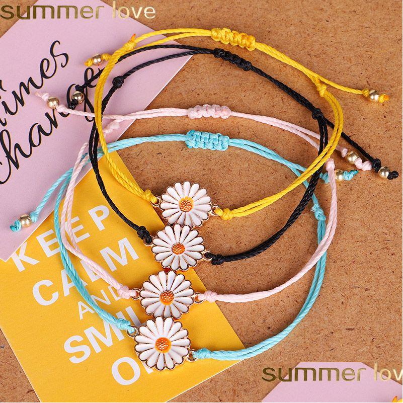Charm Bracelets Arrival Wax Thread Woven Chrysanthemum Flower Shape For Women Colorf Simple Holiday Summer Jewelry Drop Delivery Dhrsi 
Charm Bracelets Arrival Wax Thread Woven Chrysanthemum Flower Shape For Women Colorf Simple Holiday Summer Jewelry Drop Delivery Dhrsi