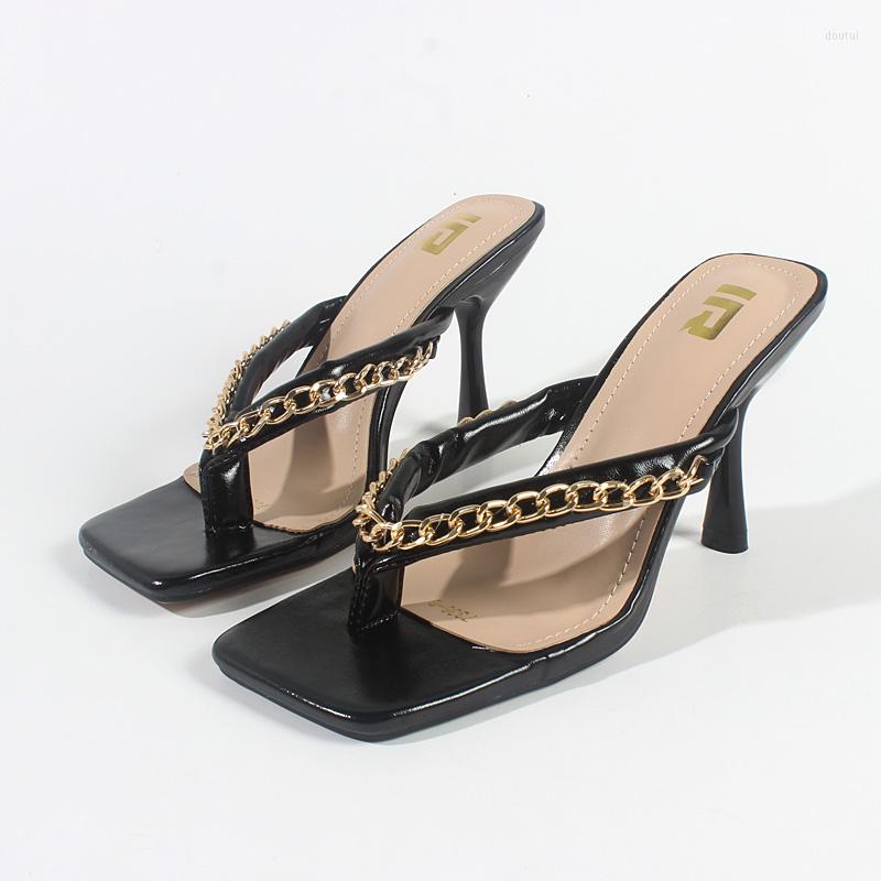 Slippers Fashion Sandals 2023 Summer Metal Chain PU Flip-flops High Heel Stiletto Sexy Outside Women's 9CM, Beige
Slippers Fashion Sandals 2023 Summer Metal Chain PU Flip-flops High Heel Stiletto Sexy Outside Women's 9CM, Beige