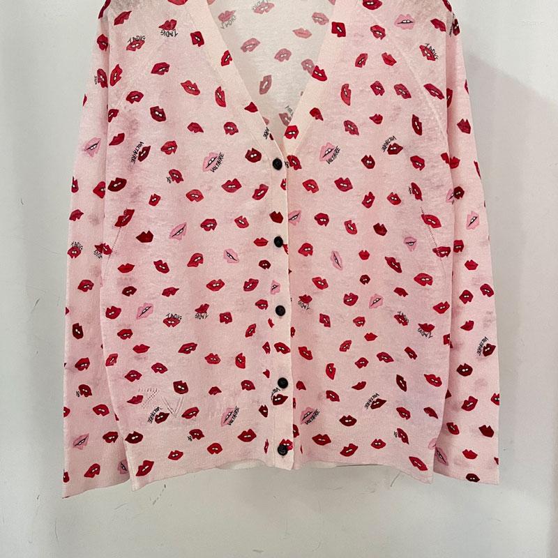 Women' Knits Red Lip Animal Print Sweater Women V-neck Vintage Thin Female CardiganTop Spring Summer 2023, Beige pullover
Women' Knits Red Lip Animal Print Sweater Women V-neck Vintage Thin Female CardiganTop Spring Summer 2023, Beige pullover