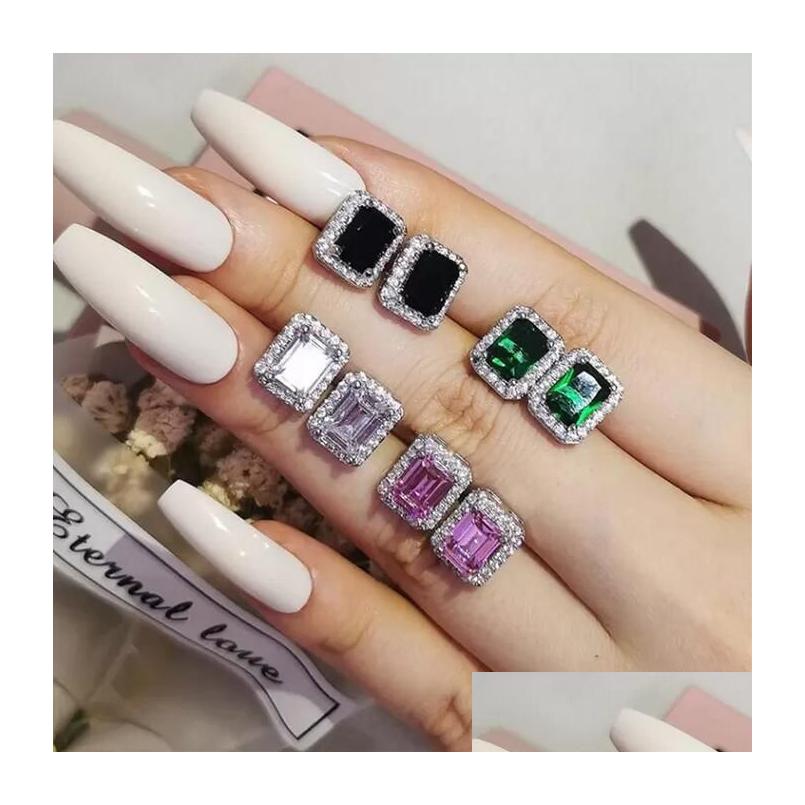 Stud Earrings Luxury Jewelry 925 Sterling Sier Emerlad Cut 5A Cubic Zircon 4 Colors Cz Diamond Gemstones Party Women Engagement Earr Dh90R
Stud Earrings Luxury Jewelry 925 Sterling Sier Emerlad Cut 5A Cubic Zircon 4 Colors Cz Diamond Gemstones Party Women Engagement Earr Dh90R