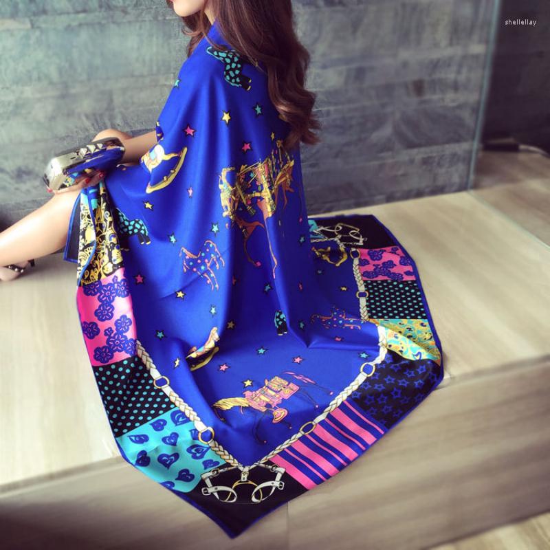 Scarves Fashion Horse Scarf Women Animal Print Twill Silk Satin Scarfs Female 130cm Square Shawl For Ladies
Scarves Fashion Horse Scarf Women Animal Print Twill Silk Satin Scarfs Female 130cm Square Shawl For Ladies