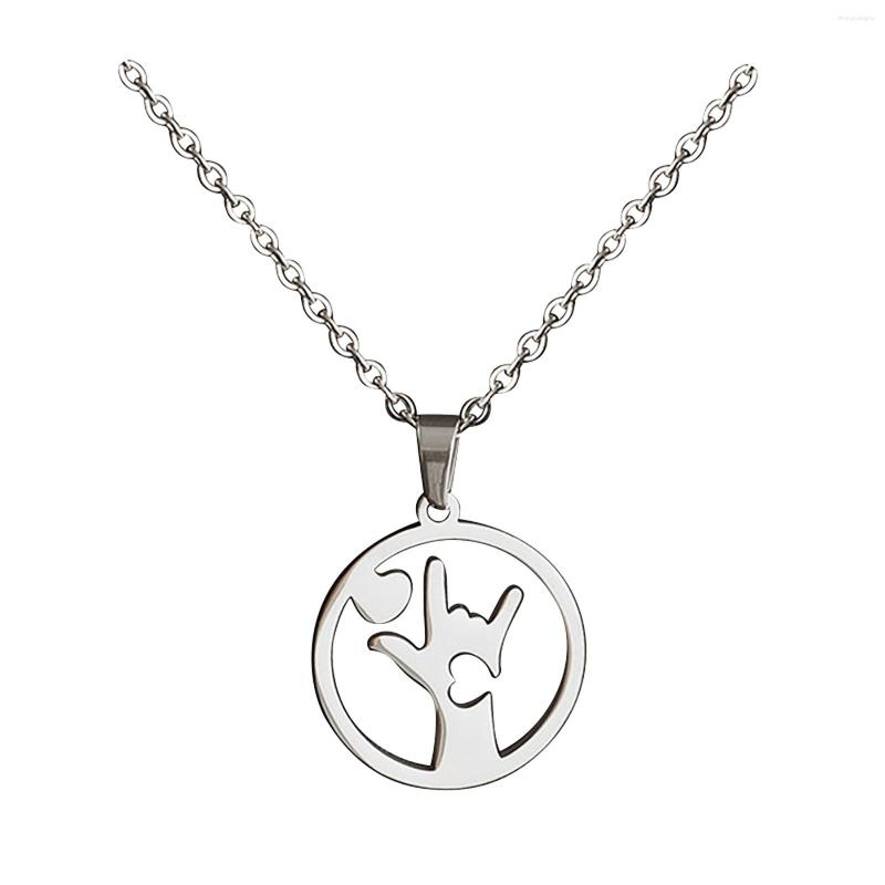 Chains Stainless Steel Lovers Gesture Necklace Titanium Hip Hop Pendant Sweater Chain Women Single Stone
Chains Stainless Steel Lovers Gesture Necklace Titanium Hip Hop Pendant Sweater Chain Women Single Stone