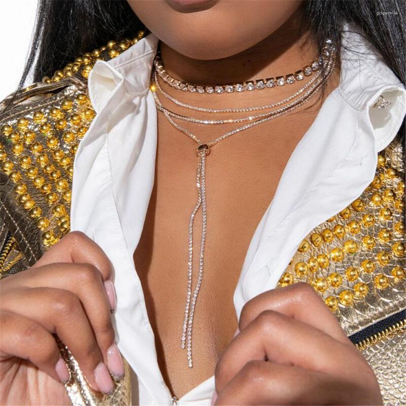 Chains 2023 Fashion Multilayer Rhinestone Long Tassel Drop Necklace Ladies Punk Hip Hop Crystal Clavicle Chain Jewelry Accessories
Chains 2023 Fashion Multilayer Rhinestone Long Tassel Drop Necklace Ladies Punk Hip Hop Crystal Clavicle Chain Jewelry Accessories