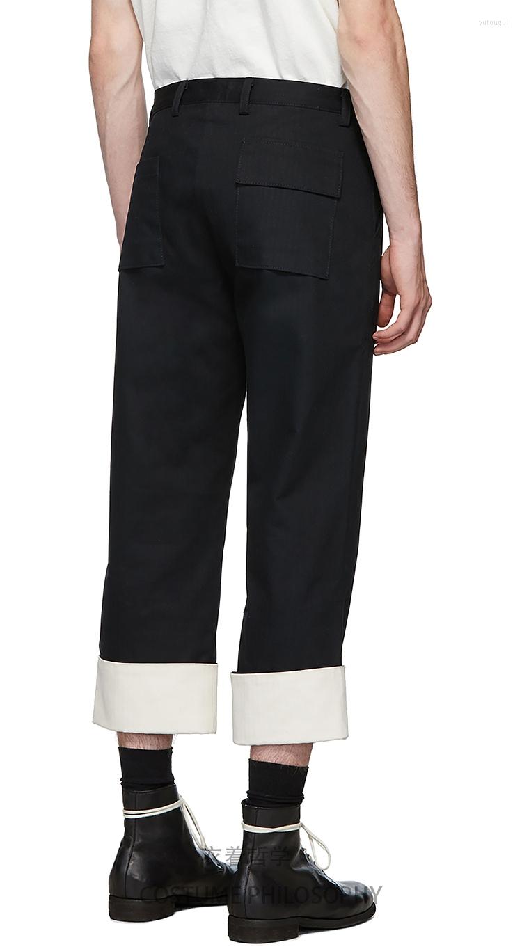Men's Pants Original Men's Casual Nine-point Design Big Roll Edge Loose Straight Cylinder Runway 27-44! Yards, Black
Men's Pants Original Men's Casual Nine-point Design Big Roll Edge Loose Straight Cylinder Runway 27-44! Yards, Black