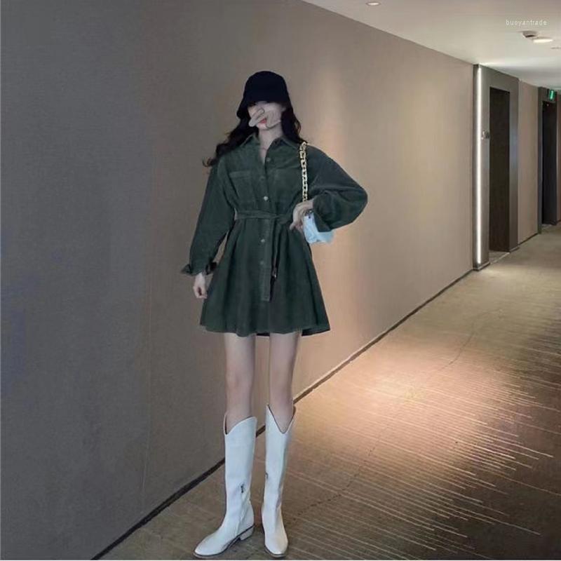 Casual Dresses Dress Niche Design Sense Light Cooked Style Long-sleeved Corduroy Waist Shirt Autumn Women's Clothing 2023, Armygreen
Casual Dresses Dress Niche Design Sense Light Cooked Style Long-sleeved Corduroy Waist Shirt Autumn Women's Clothing 2023, Armygreen