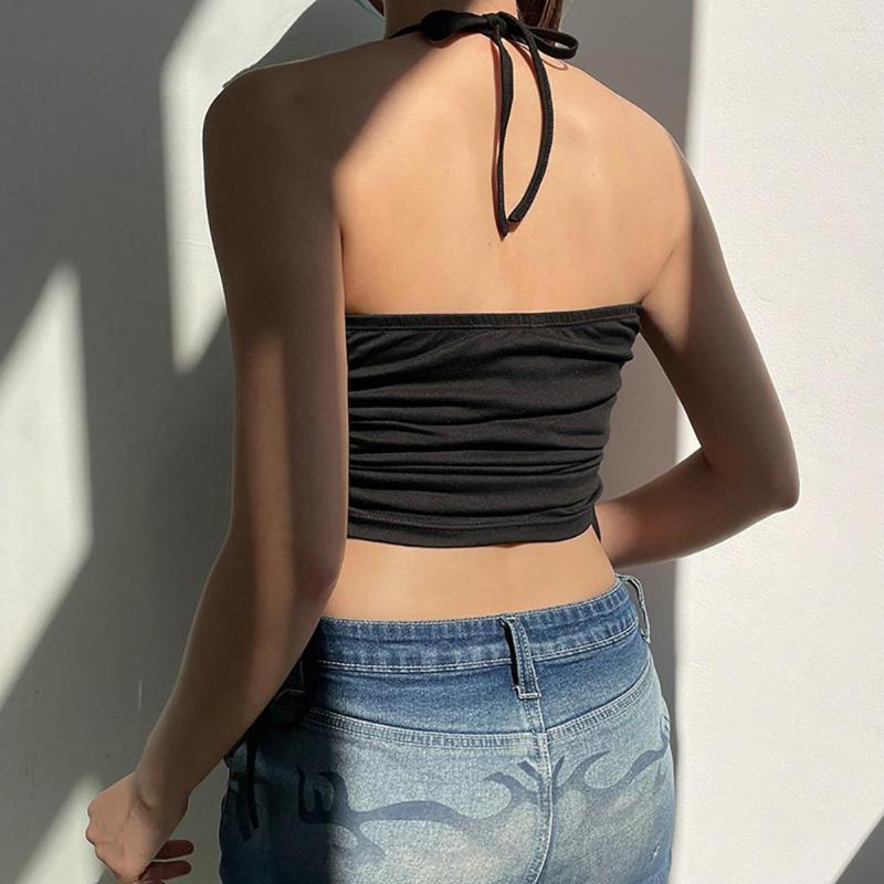 Women' Tanks Lady Club Top Sleeveless Drawstring Match Pants Tight Women Crop Summer Garment, Black
Women' Tanks Lady Club Top Sleeveless Drawstring Match Pants Tight Women Crop Summer Garment, Black