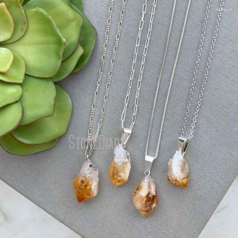Pendant Necklaces NM36590 Raw Ombre Citrine Silver Plated Necklace November Birthstone Rough Cut Charm
Pendant Necklaces NM36590 Raw Ombre Citrine Silver Plated Necklace November Birthstone Rough Cut Charm
