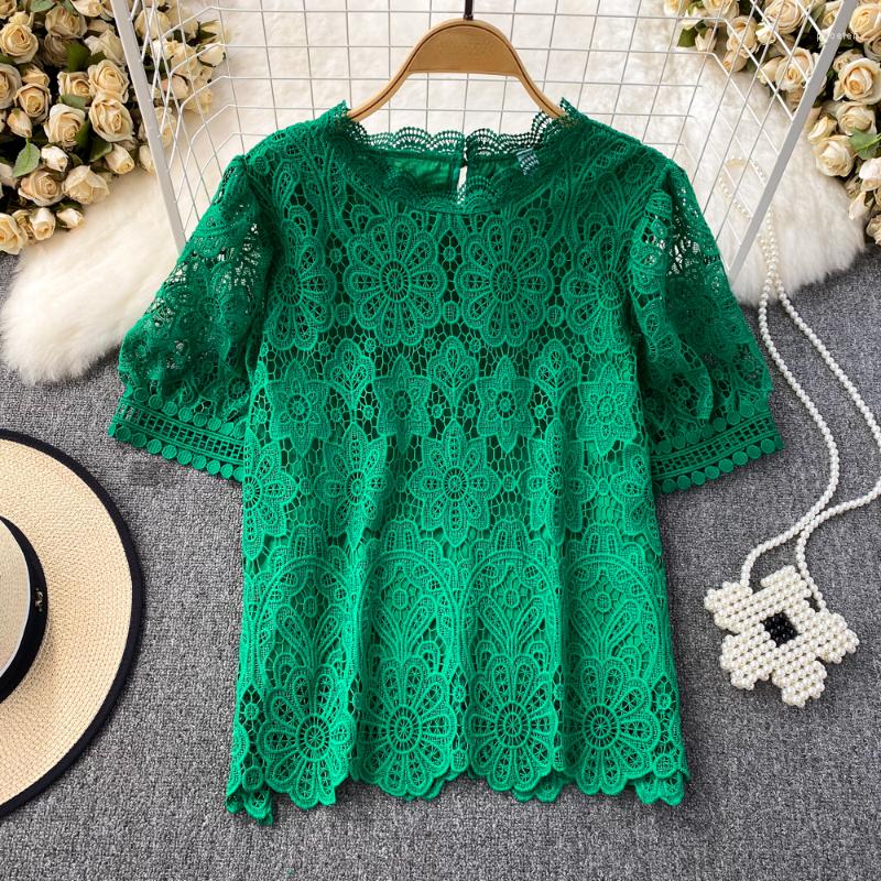 Women's Blouses Women Short Sleeve Top Hook Flower Hollow Out Shirt Casual Lace Clothes Summer Elegant Vintage Solid Blouse Pullover 45D, Green
Women's Blouses Women Short Sleeve Top Hook Flower Hollow Out Shirt Casual Lace Clothes Summer Elegant Vintage Solid Blouse Pullover 45D, Green
