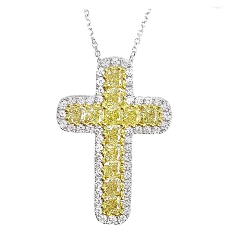 Pendant Necklaces Lovely Cross Necklace Bright Yellow Color Cubic Zircon Anniversary Gift Daily Wear Women Fashion Jewelry
Pendant Necklaces Lovely Cross Necklace Bright Yellow Color Cubic Zircon Anniversary Gift Daily Wear Women Fashion Jewelry