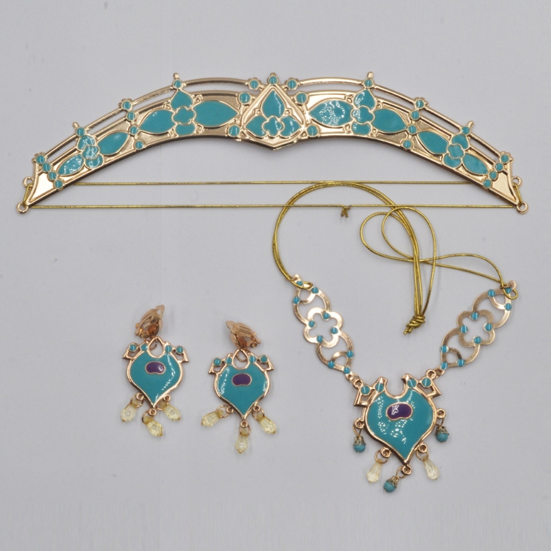 Women Jasmine Royal Crown Headband Earrings Pendant Necklace Jewelry Set Teal Dress Up Princess Adults Kids Costume Kit
Women Jasmine Royal Crown Headband Earrings Pendant Necklace Jewelry Set Teal Dress Up Princess Adults Kids Costume Kit
