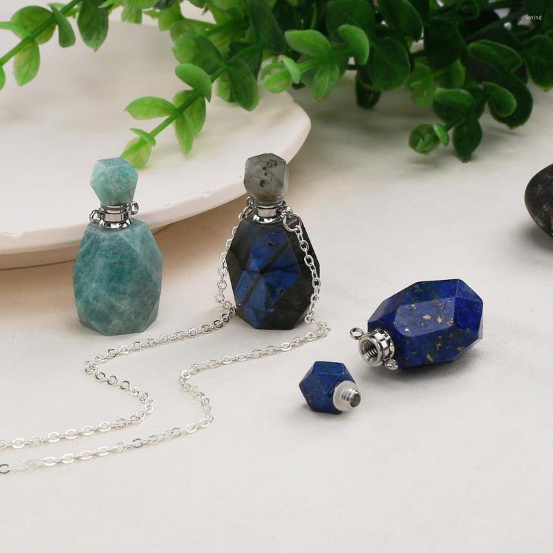 Pendant Necklaces Silver Color Multi-kind Natural Stones Perfume Bottle Diffuser Necklace Healing Essential Oil Neacklace
Pendant Necklaces Silver Color Multi-kind Natural Stones Perfume Bottle Diffuser Necklace Healing Essential Oil Neacklace