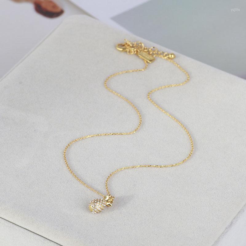 Chains Fashion Design Gold Plated Zircon Pineapple Style Shiny Fancy Gift Jewelry