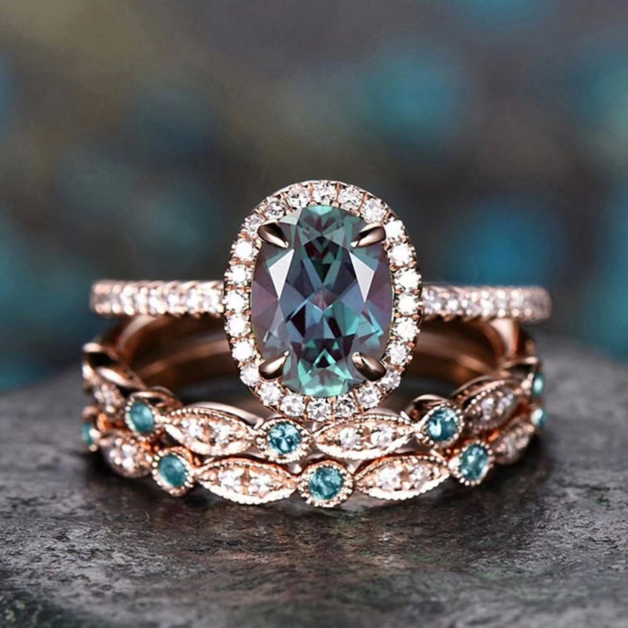 Simple Blue stone Ring Twisted Cord Finger Ring For Women Original Luxury Fine Jewelry Gift Party