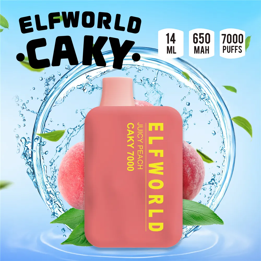 Original Disposable E Cigarettes ELFWORLD Caky 7000 Puffs Vape Pen With 14ml Pre-filled 650mAh Rechargeable 1.2 mesh coil TYPE-C Puff 7000 Hits
Original Disposable E Cigarettes ELFWORLD Caky 7000 Puffs Vape Pen With 14ml Pre-filled 650mAh Rechargeable 1.2 mesh coil TYPE-C Puff 7000 Hits