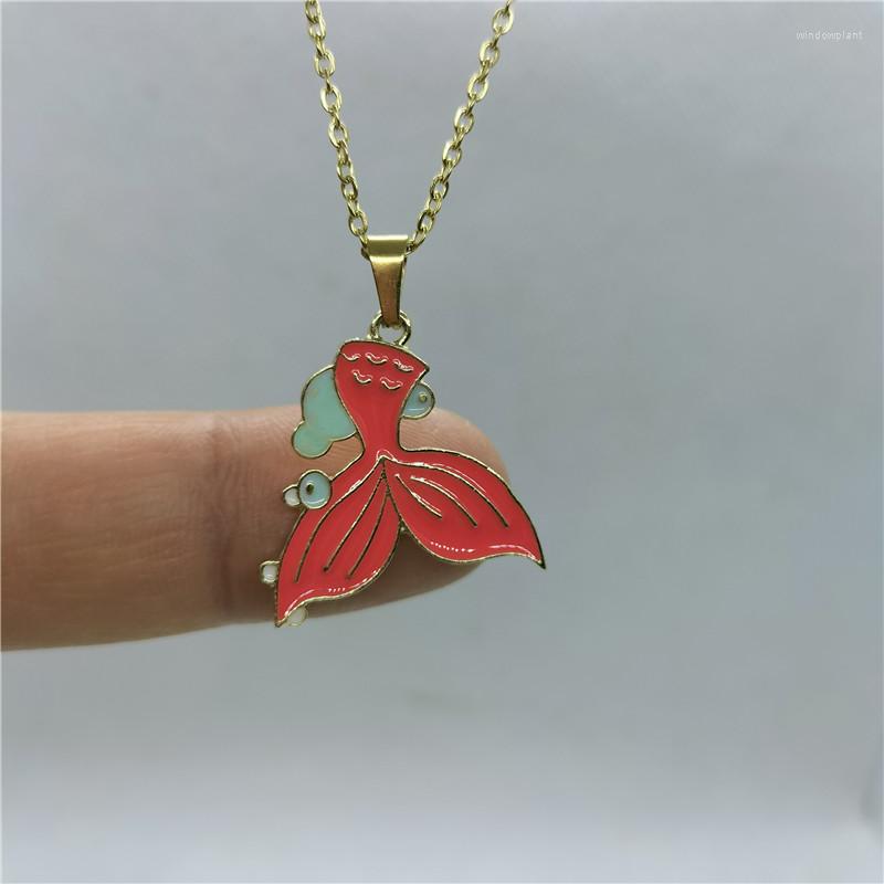 Pendant Necklaces Yungqi Mermaid Tail Necklace For Women Girl Enamel Fish Choker Stainless Chain Jewelry Femme Collar Gift
Pendant Necklaces Yungqi Mermaid Tail Necklace For Women Girl Enamel Fish Choker Stainless Chain Jewelry Femme Collar Gift