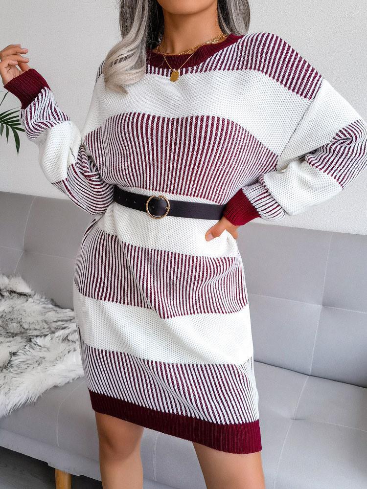 Casual Dresses Liooil Color Block Striped Knit Sweater Dress Autumn Winter Long Sleeve Female Jumper Streetwear Women Loose Sweaters, Blue
Casual Dresses Liooil Color Block Striped Knit Sweater Dress Autumn Winter Long Sleeve Female Jumper Streetwear Women Loose Sweaters, Blue
