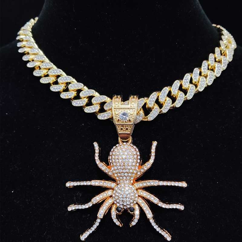 Men Women Hip Hop Iced Out Bling Spider Pendant Necklace with 13mm Cuban Chain HipHop Necklaces Fashion Charm Jewelry
Men Women Hip Hop Iced Out Bling Spider Pendant Necklace with 13mm Cuban Chain HipHop Necklaces Fashion Charm Jewelry