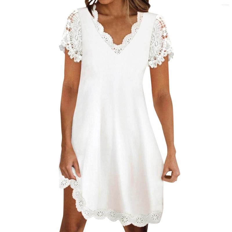 Casual Dresses Women Fashion Solid Color Button V Neck Short Sleeve Knit Summer Dress Knee Length Tan, White
Casual Dresses Women Fashion Solid Color Button V Neck Short Sleeve Knit Summer Dress Knee Length Tan, White