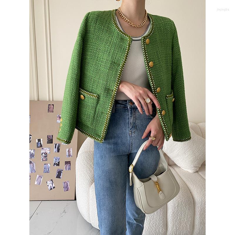 Women' Jackets 30% WOOL French Temperament Green Short Tweed Coat Design Sense Korea Version Spring Autumn Women Jacket Tops
Women' Jackets 30% WOOL French Temperament Green Short Tweed Coat Design Sense Korea Version Spring Autumn Women Jacket Tops