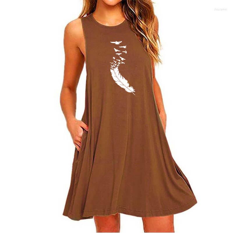 Casual Dresses Birds Feather Cartoon Print Sexy Dress Women Girlfriend Lover Gift Sleeveless Beach Wear Summer Pocket Female, Black
Casual Dresses Birds Feather Cartoon Print Sexy Dress Women Girlfriend Lover Gift Sleeveless Beach Wear Summer Pocket Female, Black