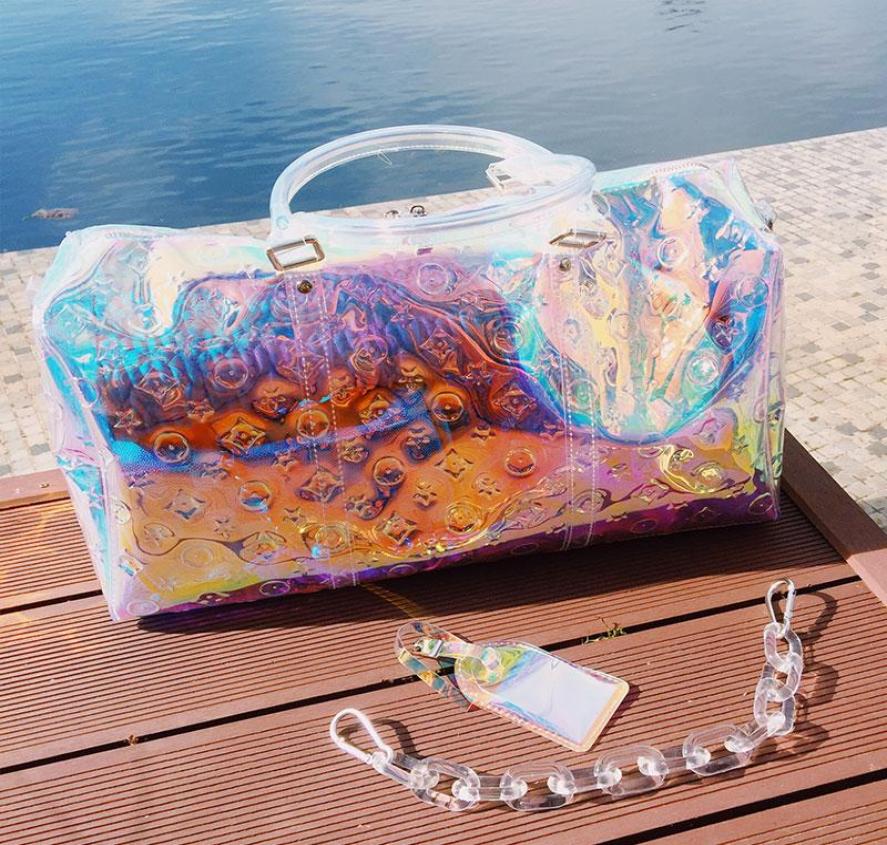 Duffel Bags 2021 Summer Women Totes Transparent Laser Handbags For Holiday Shiny Shoulder Bag Big Travel Seaside Pretty6398630, Sky blue
Duffel Bags 2021 Summer Women Totes Transparent Laser Handbags For Holiday Shiny Shoulder Bag Big Travel Seaside Pretty6398630, Sky blue