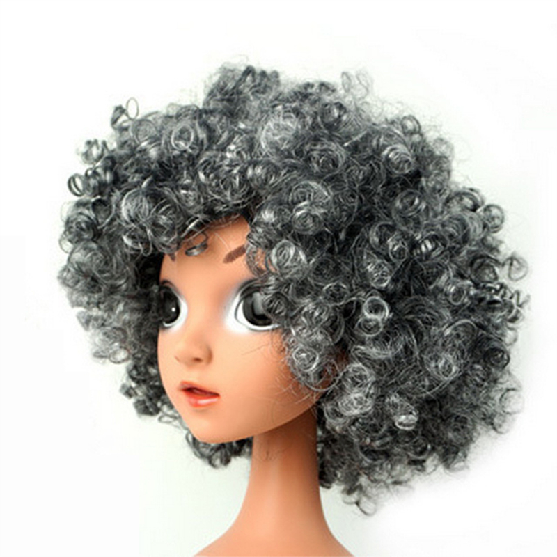 Afro Wigs, Round Curly Wig Carnival Children Adult Explosion Hair Hat Children's Day Party Accessories Fluffy Funny Clown Fans Headgear