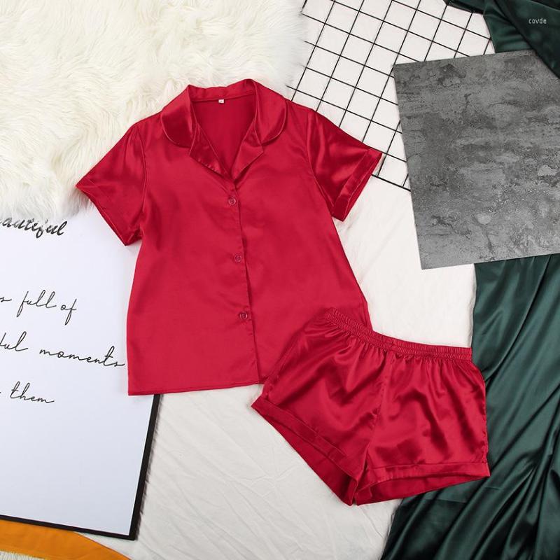 Women's Sleepwear Summer Pajama Set Women Turn Down Collar Faux Silk Satin Blue Short Sleeve Casual Female Home Wear Shorts, Black
Women's Sleepwear Summer Pajama Set Women Turn Down Collar Faux Silk Satin Blue Short Sleeve Casual Female Home Wear Shorts, Black