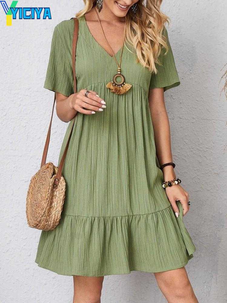 YICIYA Party Dresses Vintage Boho Mini Dress Women Summer Fashion Loose Casual Beach Female High Waist Short Sleeve V Neck Flowing A-Line Lady, Red
YICIYA Party Dresses Vintage Boho Mini Dress Women Summer Fashion Loose Casual Beach Female High Waist Short Sleeve V Neck Flowing A-Line Lady, Red