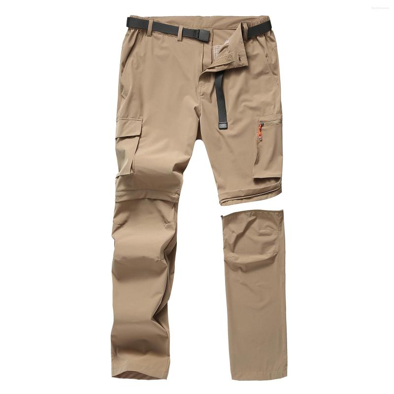 

Summer Convertible Men's Pants And Shorts Quick Dry Hiking Outdoor Men Pants Active Elastic Waterproof Men Exercise Pants, Khaki