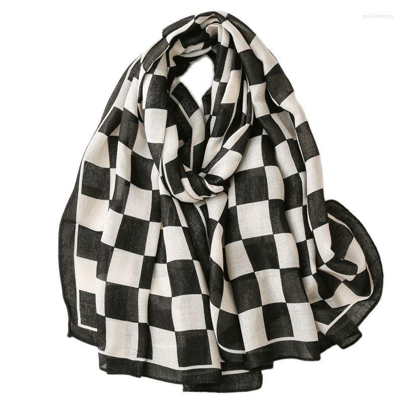 Scarves Fashion Shawl Cotton Handle Silver Silk Color Chessboard Square Air Conditioning Travel Scarf
Scarves Fashion Shawl Cotton Handle Silver Silk Color Chessboard Square Air Conditioning Travel Scarf