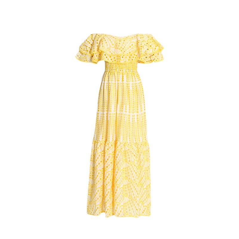 Casual Dresses Sweetsince Lace Long Sleeve Dress Spring Summer Women Printed Ruffle Hem Fairy Beach Holiday Party Luxury Designer