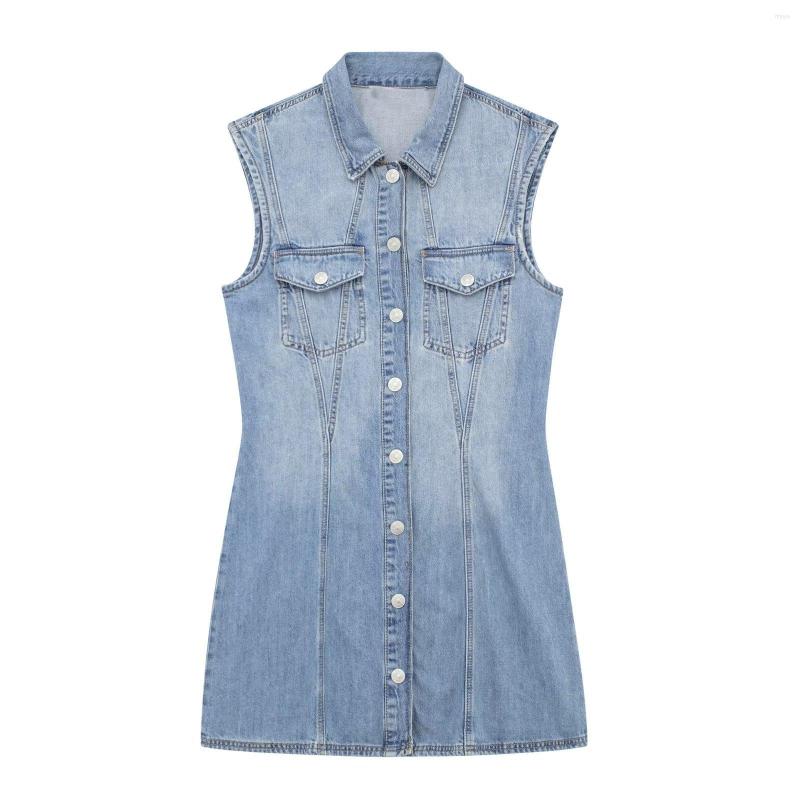 Casual Dresses Jyate Women Denim Sleeveless Slim Dress Fashion Lapel Single Breasted Vest Vintage Mini Y2K Streetwear, Blue
Casual Dresses Jyate Women Denim Sleeveless Slim Dress Fashion Lapel Single Breasted Vest Vintage Mini Y2K Streetwear, Blue