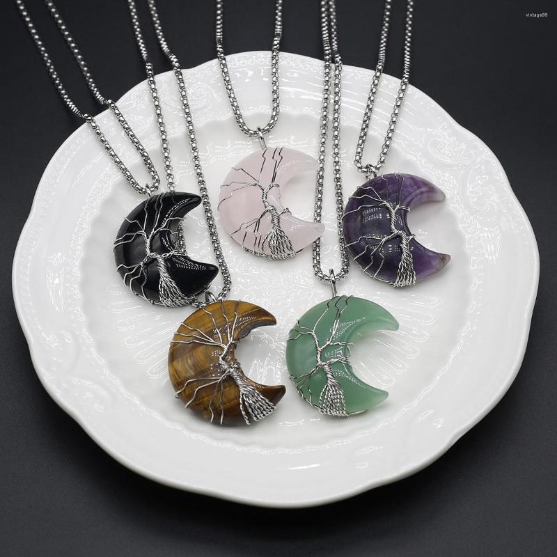 Pendant Necklaces Moon Natural Stone Rose Quartz Opal Agate Amethyst Link Chains Healing Crystals For Women
Pendant Necklaces Moon Natural Stone Rose Quartz Opal Agate Amethyst Link Chains Healing Crystals For Women
