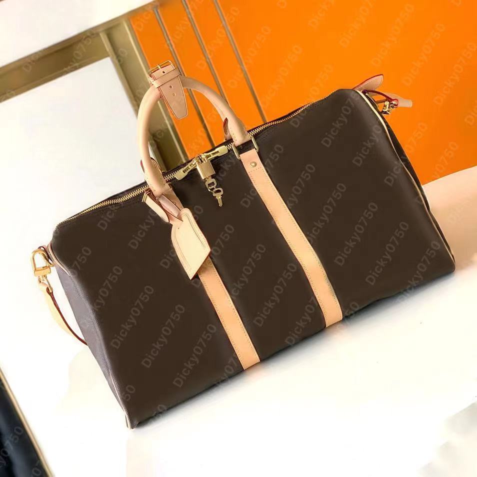Designer luggage bag Duffel men handbags sac de voyage tote dicky0750 travel laser duffel bag man Outdoor Packs totes leather handbag fashion shoulder tasche 41416