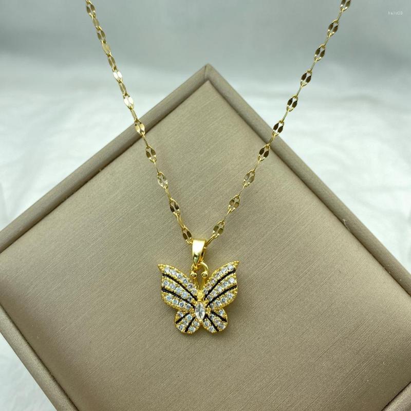 Pendant Necklaces Enameled Butterfly Necklace For Women Stainless Steel In With Zircons Gold Plated Fashion Jewelry
Pendant Necklaces Enameled Butterfly Necklace For Women Stainless Steel In With Zircons Gold Plated Fashion Jewelry