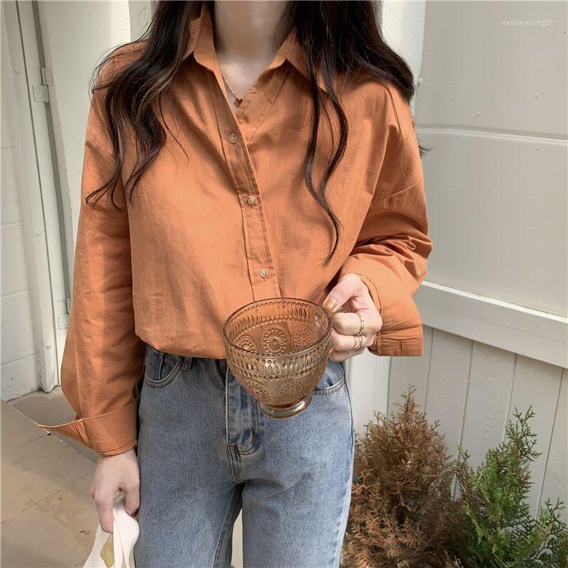Women' Blouses Korean Style Clothes Woman Spring Solid Color Loose Slim Shirt Design Button Top Women, Orange
Women' Blouses Korean Style Clothes Woman Spring Solid Color Loose Slim Shirt Design Button Top Women, Orange