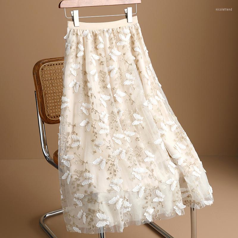 Skirts Spring And Summer Sweet Double Mesh Yarn Butterfly Decoration Elastic Waist Mid-Calf A-Line Women' Skirt, Nude
Skirts Spring And Summer Sweet Double Mesh Yarn Butterfly Decoration Elastic Waist Mid-Calf A-Line Women' Skirt, Nude