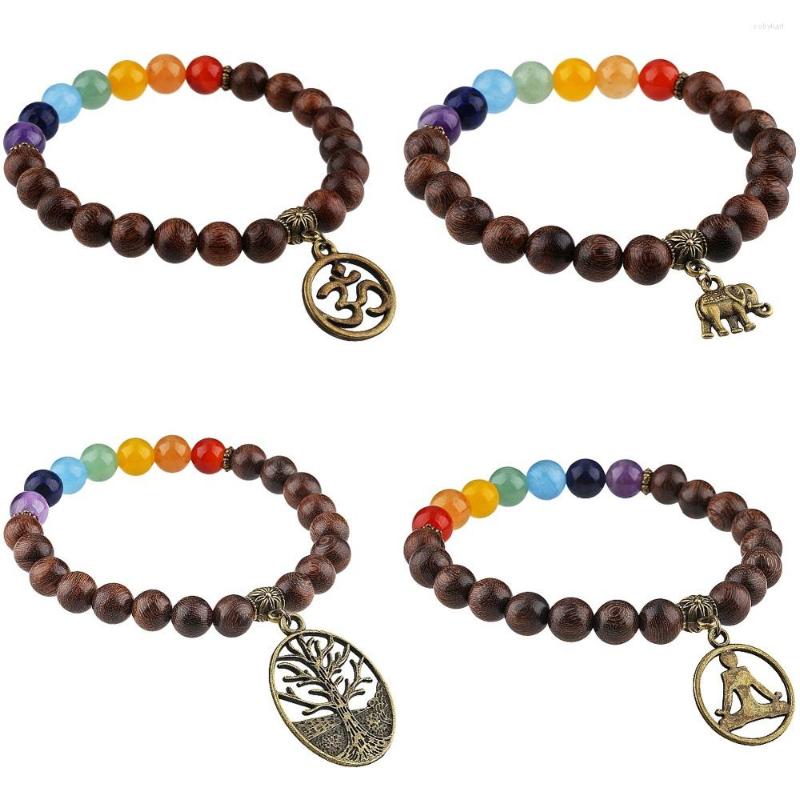 Strand SUNYIK 7 Chakra Healing Stone Bracelet 8mm Wood Beads Wirstband Yoga Meditation Jewelry For Women Men
Strand SUNYIK 7 Chakra Healing Stone Bracelet 8mm Wood Beads Wirstband Yoga Meditation Jewelry For Women Men