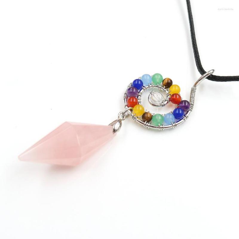 Pendant Necklaces FYSL Silver Plated Spiral Connect Rose Pink Quartz Pyramid Rope Chain Necklace Healing Chakra Jewelry
Pendant Necklaces FYSL Silver Plated Spiral Connect Rose Pink Quartz Pyramid Rope Chain Necklace Healing Chakra Jewelry