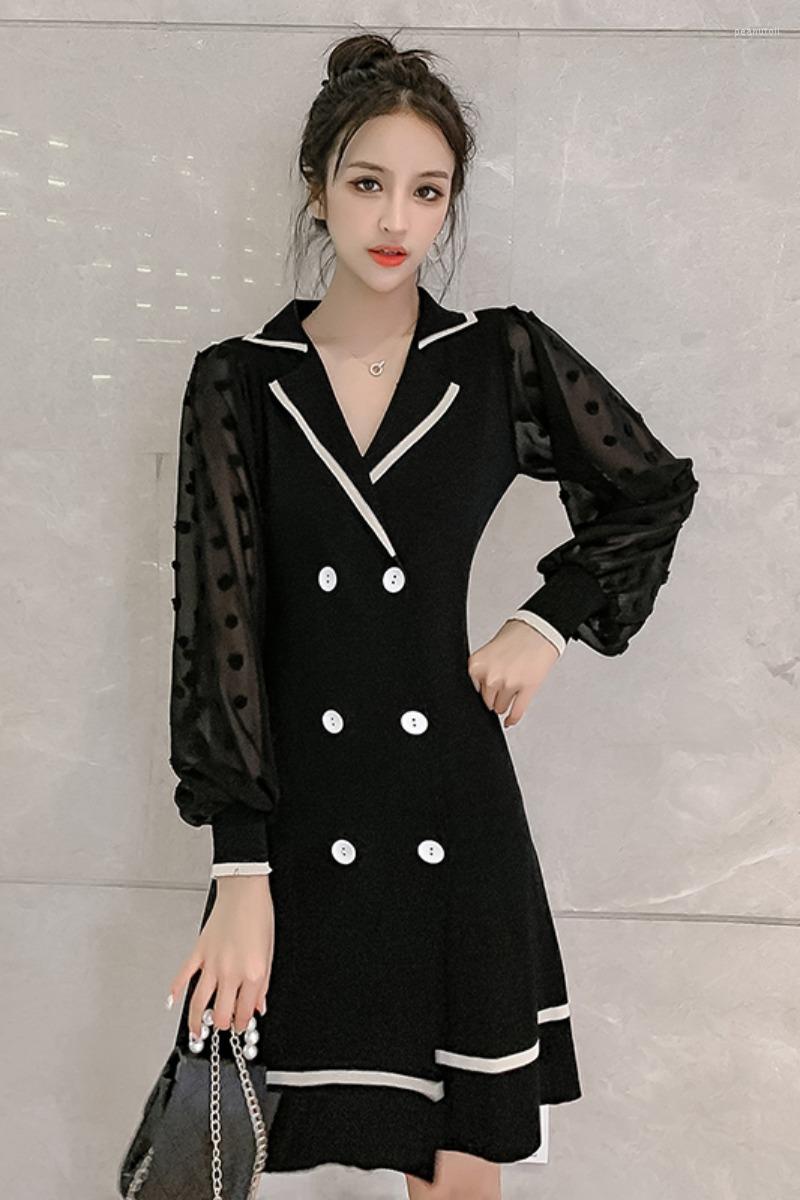 Casual Dresses Young Gee Women Black Knitted Dress Spring Autumn Retro Buttons Design Slim Long Sleeve Elegant Sweater Mujer Vestidos
Casual Dresses Young Gee Women Black Knitted Dress Spring Autumn Retro Buttons Design Slim Long Sleeve Elegant Sweater Mujer Vestidos