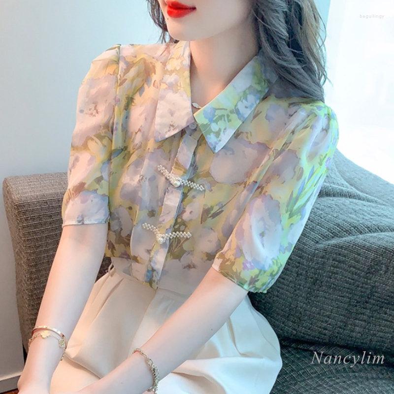 Women' Blouses Floral Chiffon Shirt2 And Women' Summer Top 2023 Design Temperament Short Sleeve Frog Buckle Shirt Blusas All-Match, Picture color
Women' Blouses Floral Chiffon Shirt2 And Women' Summer Top 2023 Design Temperament Short Sleeve Frog Buckle Shirt Blusas All-Match, Picture color
