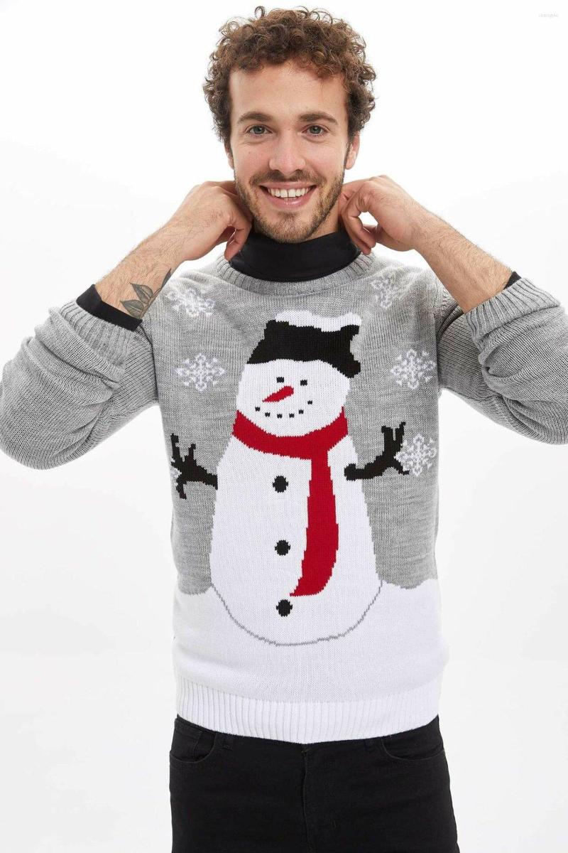 Men's T Shirts DeFacto Man Winter Christmas Light Grey Knitted Pullover Men Casual Snowmen Prints Tops Male Warm Pullovers-M3404AZ19CW
Men's T Shirts DeFacto Man Winter Christmas Light Grey Knitted Pullover Men Casual Snowmen Prints Tops Male Warm Pullovers-M3404AZ19CW