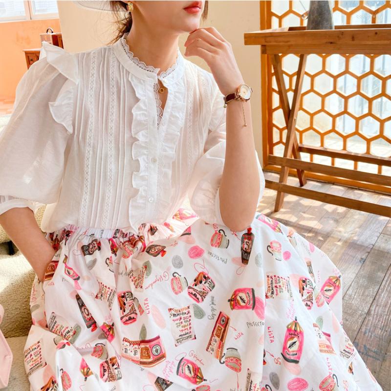 Women' Blouses Boho Women Edible Tree Shirts Summer Vintage Lace Stand Neck Puff Sleeve Gypsy Holiday Elegant Casual Loose Tops, Sxy063
Women' Blouses Boho Women Edible Tree Shirts Summer Vintage Lace Stand Neck Puff Sleeve Gypsy Holiday Elegant Casual Loose Tops, Sxy063