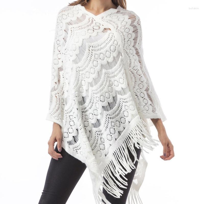 Scarves Women Hollow Out Crochet Batwing Sweater Cape Pullover Knitted Shawl Scarf Solid Color Tassels Asymmetric Poncho Wrap
Scarves Women Hollow Out Crochet Batwing Sweater Cape Pullover Knitted Shawl Scarf Solid Color Tassels Asymmetric Poncho Wrap