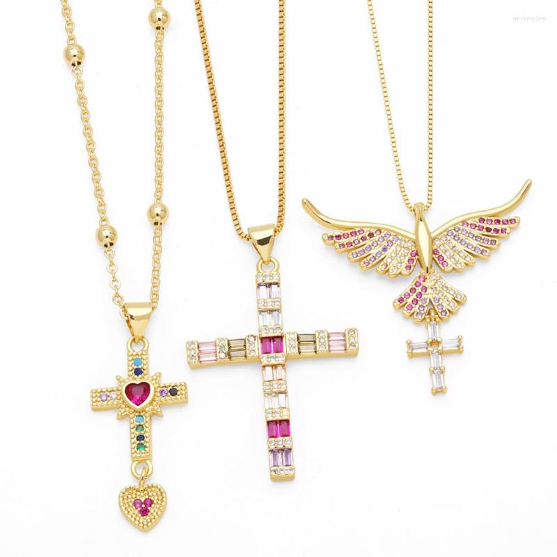 Pendant Necklaces FLOLA Tiny Multicolor Crystal Cross For Women Copper Gold Plated Dove Protection Jewelry Gifts Nken67
Pendant Necklaces FLOLA Tiny Multicolor Crystal Cross For Women Copper Gold Plated Dove Protection Jewelry Gifts Nken67
